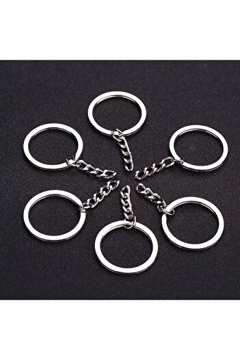 se7enhome 10 Pieces Epoxy Keychain Ring with Chain - Keychain Apparatus and Epoxy Resin
