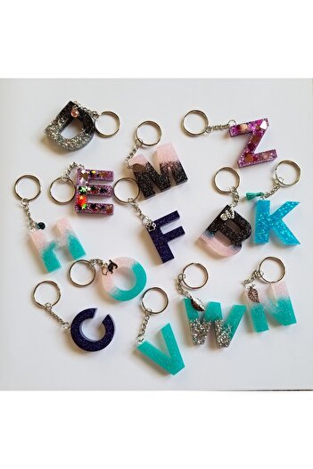 se7enhome 10 Pieces Epoxy Keychain Ring with Chain - Keychain Apparatus and Epoxy Resin