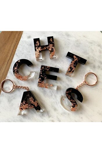 se7enhome 5 Pieces Epoxy Keychain Ring with Chain - Keychain Apparatus and Epoxy Resin