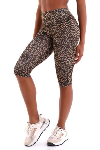 Aykum Mayo High Waist Sports and Daily Below Knee Tights,moon Sand
