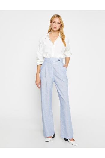 Koton Palazzo Trousers Linen Blended