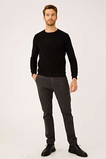İgs Men's Black Standard Crew Neck Knitwear