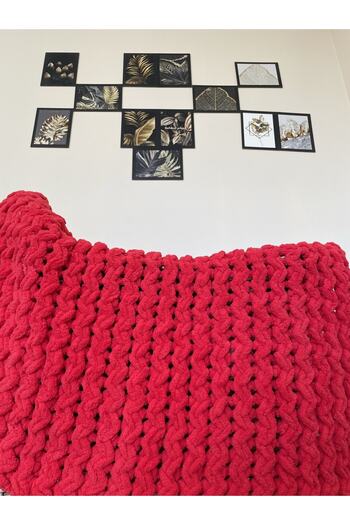 Alize Puffy Hand Knitted Baby Blanket