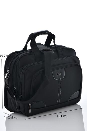 ÇÇS 71204 Gusseted Briefcase with Laptop Compartment Black