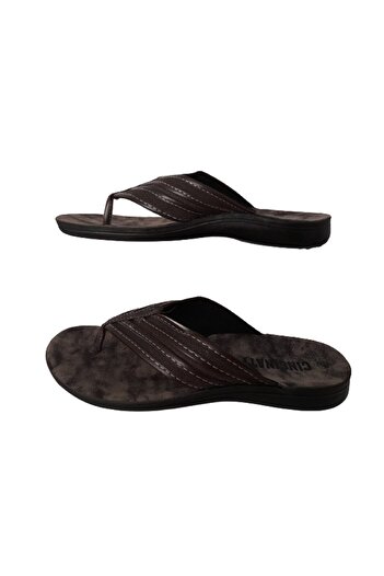 Akınal Bella Flip Flops Men's Light Brown Orthopedic Non-Slip Sole Slippers