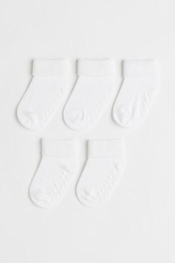 MEM SOCKS 5 опаковки от органичен памук против хлъзгане, бебешки/детски чорапи