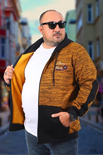 Starbattal Men's Sweat Frontier 22726 - Plus Size Mustard