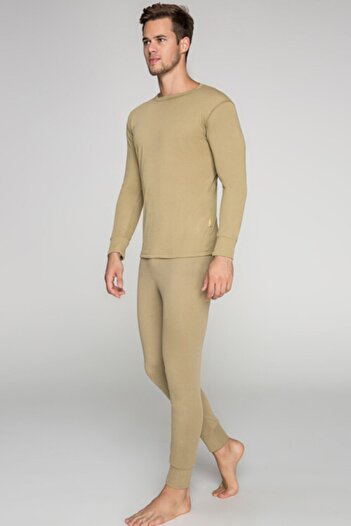 DERTEX Men's Khaki Thermal 30 Degree Soldier Underwear Set