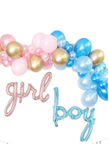 Çemrek Süs Parti Boys and Girls Party - Gender Party, 100 Balloons, 5 Mt Chain Apparatus