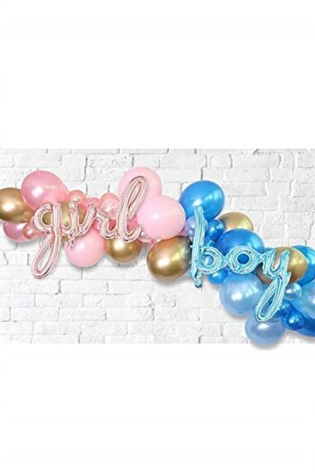 Çemrek Süs Parti Boys and Girls Party - Gender Party, 100 Balloons, 5 Mt Chain Apparatus