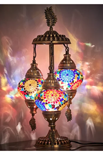 Demmex Mosaic Mini Desktop 3-Piece Floor Lamp