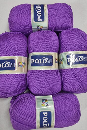 Polosu (5 Τεμάχια) Candy Baby 230 Λιλά Πλεκτό Χειροποίητο Νήματα για Γιλέκο Ζακέτα Νήματα Πανί Πουλόβερ