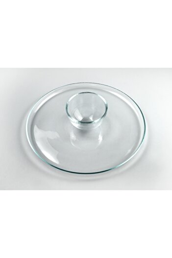 HERITAGE Glass Fruit Serving Plate Presentation Plate with Bowl in the Middle 32 Cm