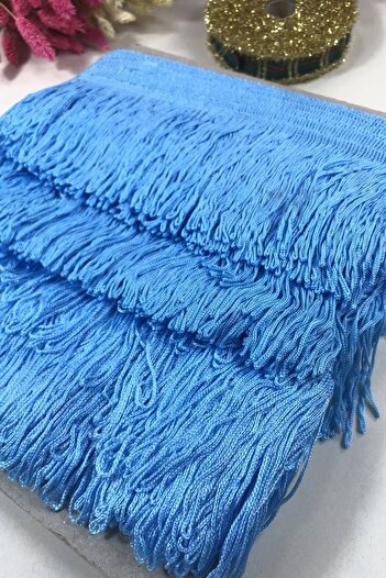 Hobigram Baby Blue Fringe Tassel Width 10 cm 1 Meter – Decorative Ribbon, Stylish Design, Women's Accessory – Decorative