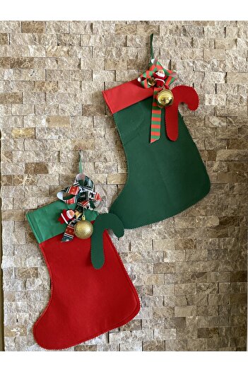 White Alamode Christmas Stocking Ornament Set of 2