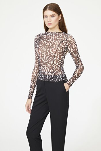 adL Patterned Tulle Blouse - Long Sleeve