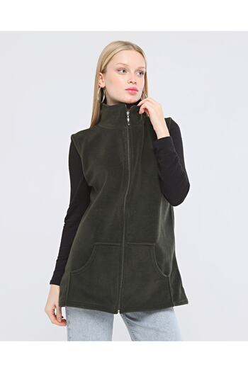 Nehir tekstil Collared Zippered Fleece Vest