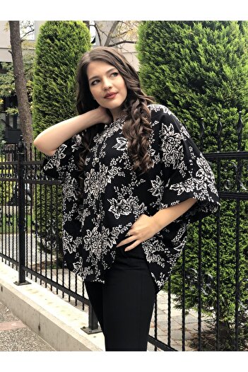 AYHAN Black Chiffon Shirt - Women's Three-Quarter Sleeve