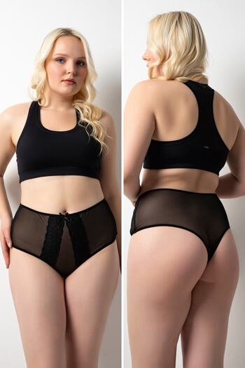 Özlem & Donex Bg7027 Women's Lace Plus Size High Waist Thong Panties