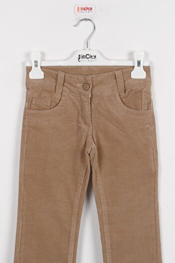 incity Girl's Camel Velvet Trousers
