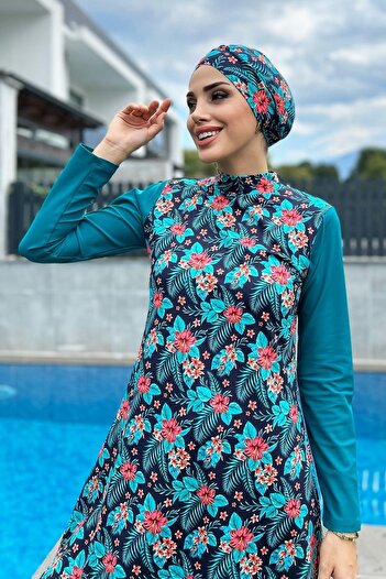 Remsa Mayo Remsa Design Lycra Desenti Full Covered Swimsuit 900-133 Petrol