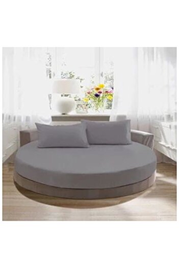 METİNEV Double Cotton Satin Round Bed Sheet