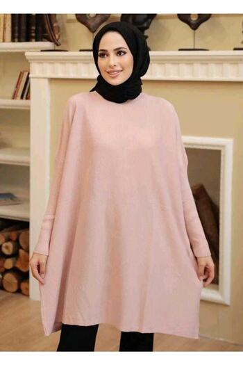 MODAMÜNASİP Wonderful Women's Half Turtleneck Knitwear Poncho Sweater Tunic