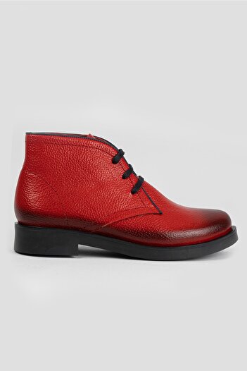 TUNAELLİ Women's Red Genuine Leather Boots & Booties Size 35-41