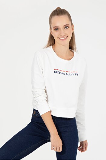 U.S. Polo Assn. Λευκό γυναικείο φούτερ