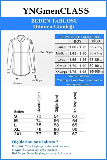 YNGMENCLASS Slim Fit Ανδρικό πουκάμισο ξυλοκόπος