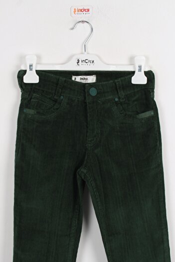 incity Boy's Green Velvet Trousers