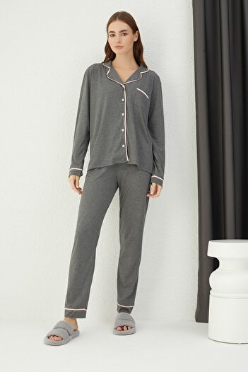 ELİTOL Cotton Buttoned Pajama Set