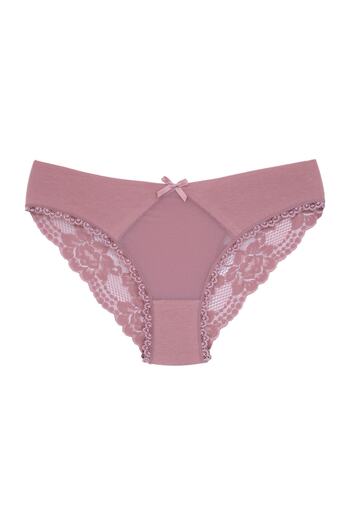 Zena Mink Cotton Front Tulle Back Lace Detail Women's Slip Women's Panties