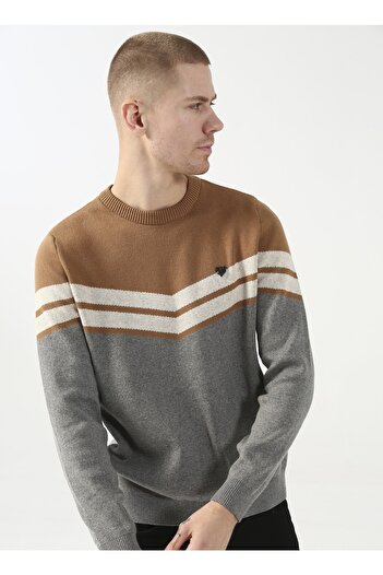U.S. Polo Assn. Gray Melange Crew Neck Men's Sweater - Kendal