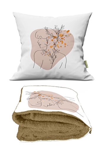 CeyCan Home Modern Women's Patterned Optional Two-in-One Pillow Blanket 110x170cm