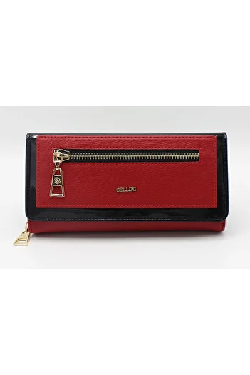 Sellini Multi-Compartment Red-black Women's Wallet