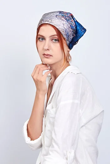 Nomads Felt Silk Bandana Scarf| Gustav Klimt Baroness Elisabeth| Nomads Felt