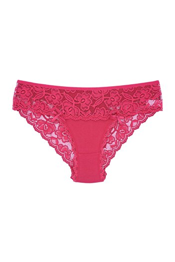 Zena 5-Piece Cotton Front Waist And Back V Lace Slip Women's Panties