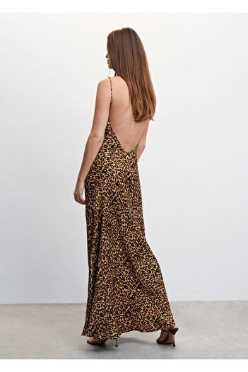 MANGO Woman Dökümlü Leopar Desenli Elbise
