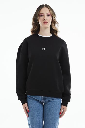 Eazy Co Eazy Basic Oversize Unisex Μαύρο φούτερ με λαιμόκοψη