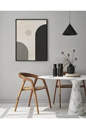 FOGO WOOD Ahşap Çerçeveli 3'lü Soyut Tablo