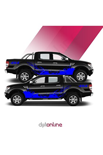 Dijitonline Autocolant Ranger Off Road 4x4 - 120x31 cm și 30x7 cm pentru aripă