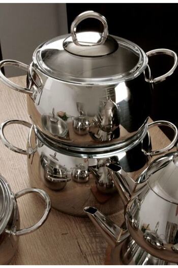 AROW 15 Pieces Luxury Stainless Steel Cookware Set