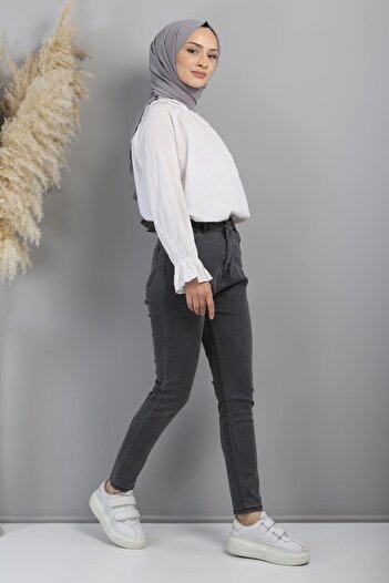 Modamihram Τζιν παντελόνι Oversize Anthracite 6032