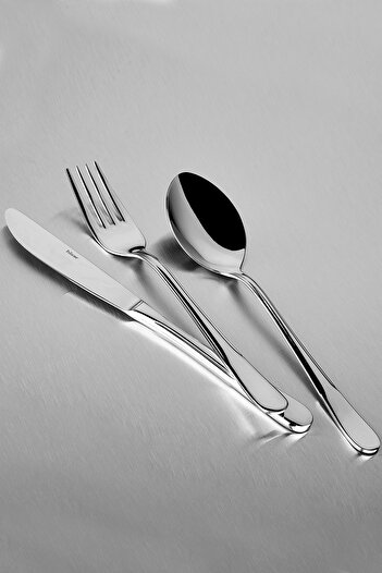 Hisar Optima Mediterranean 36 Piece Steel Fork Spoon Knife Set
