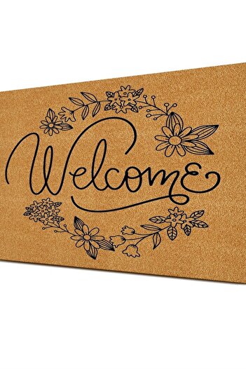Decovetro Doormat Welcome - Flower Patterned Door Mat