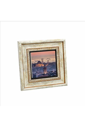 Sadrazam Galata Tower and Süleymaniye Mosque Printed Natural Stone Painting 20X20 Krt-24