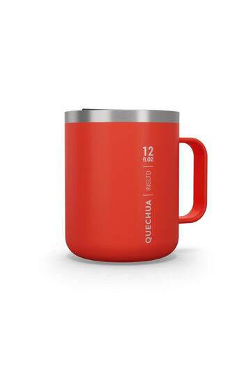 Decathlon Stainless Steel Mug - 380 ml Camping Mug Red