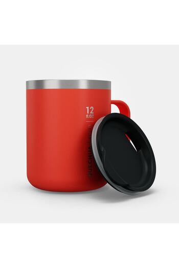 Decathlon Stainless Steel Mug - 380 ml Camping Mug Red