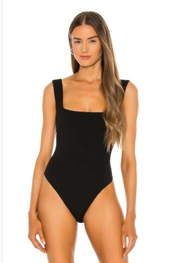 Zagrep Women's Zero Sleeve Back And Front Low-cut Silk Jersey Bodysuit